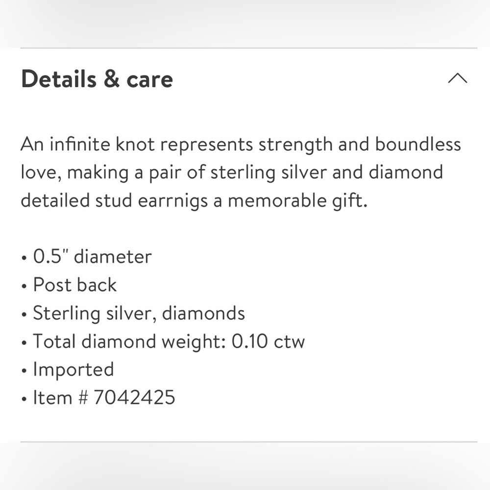 Savvy Cie Jewels Sterling Silver Diamond Love Knot Stud Earrings - Picture 6 of 6